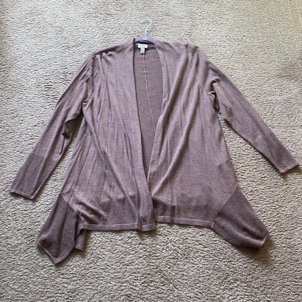 LOGO sweater cardigan with shark bite hem.  Size XL QVC.